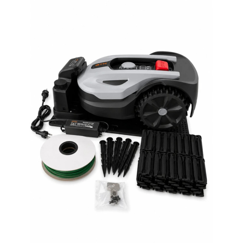 Газонокосарка-робот GTM RLM600/18W 600 кв.м із зарядною станцією та комплектом для встановлення (RLM600/18W)