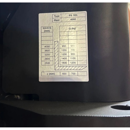 Штабелер електричний GTM PS16N 4000 1,6т/4,0м з АКБ 2*12В 240 А*год (PS16N 4000)