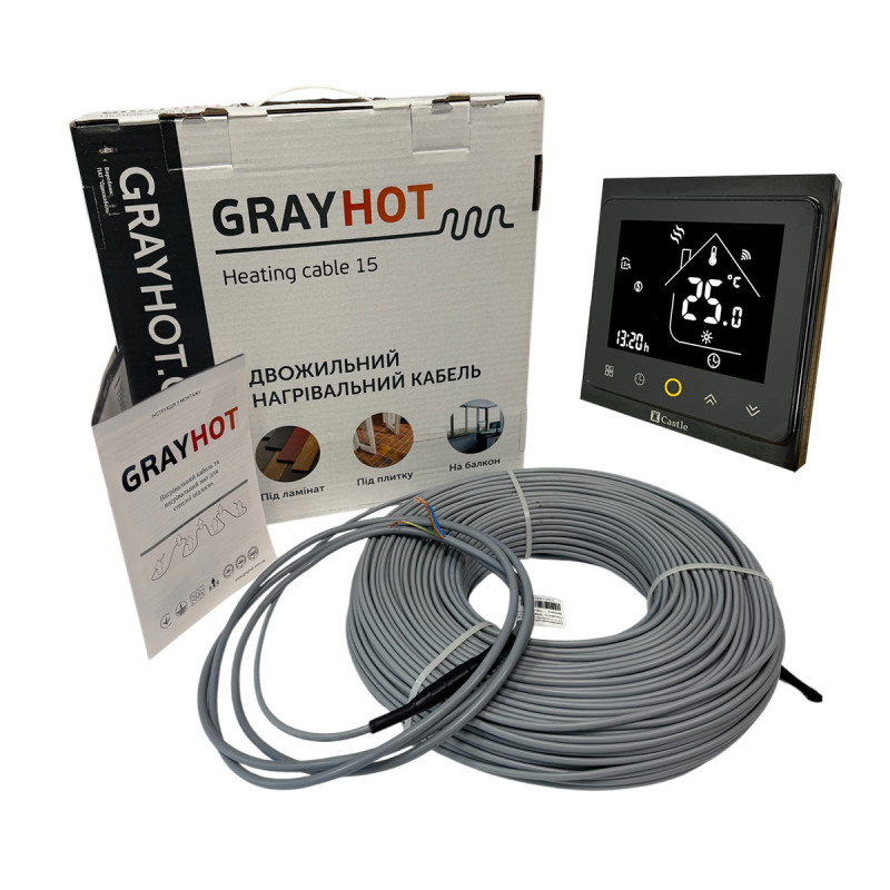 Комплект теплої підлоги з WIFI програматором GrayHot 150 Вт/м² (під плитку)