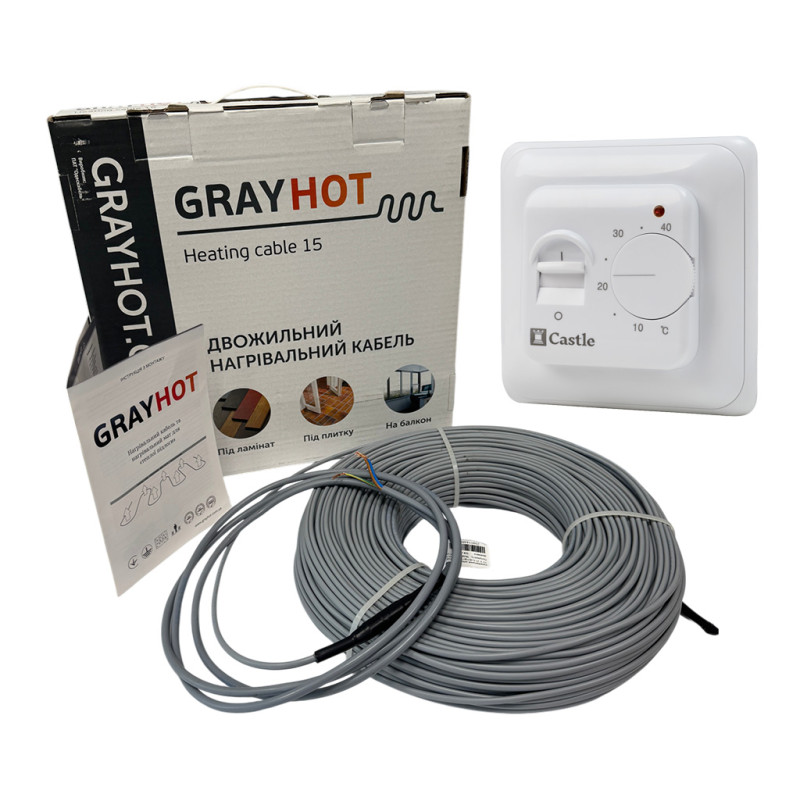 Комплект теплої підлоги з термостатом GrayHot 150 Вт/м² (під плитку)